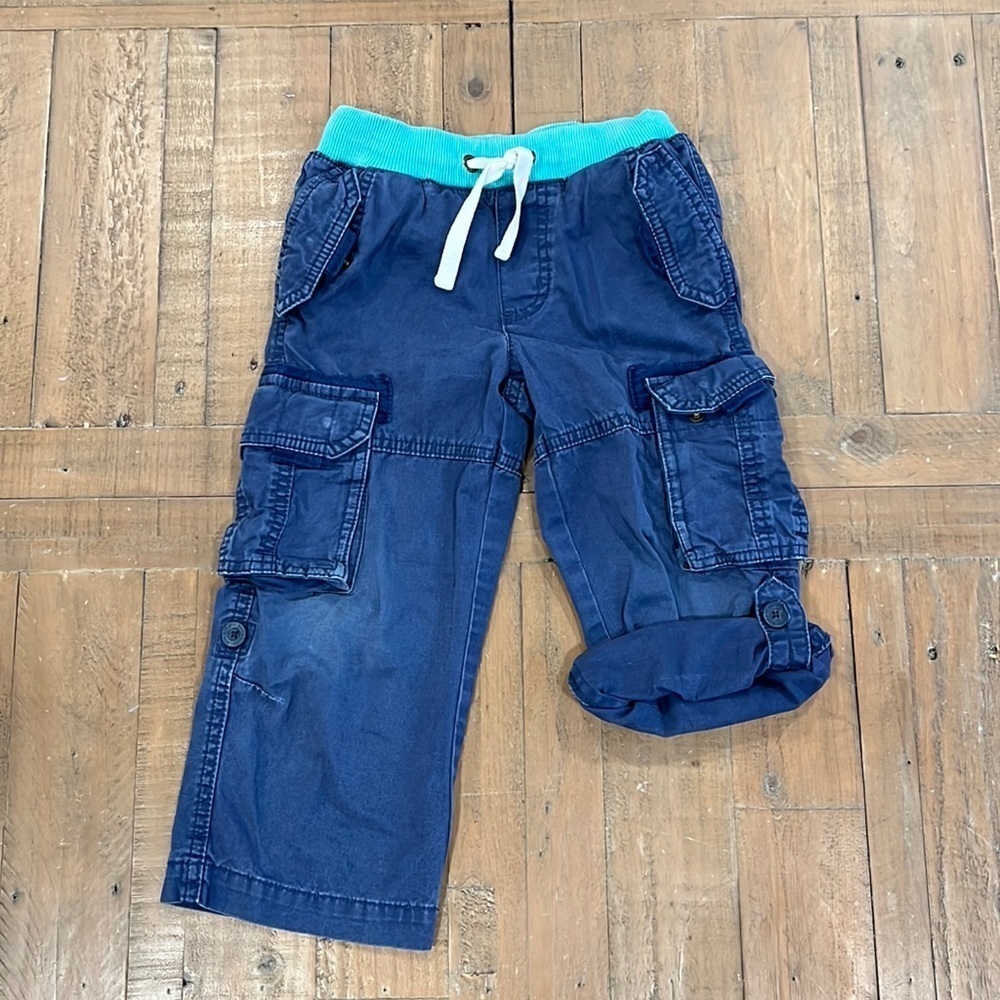 Mini Boden Blue roll cuff cargo pants